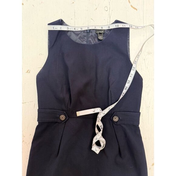 J. Crew Sheath Dress Size 4 Petite Cotton Retro Pinafore Button Waist Twill - Picture 7 of 11